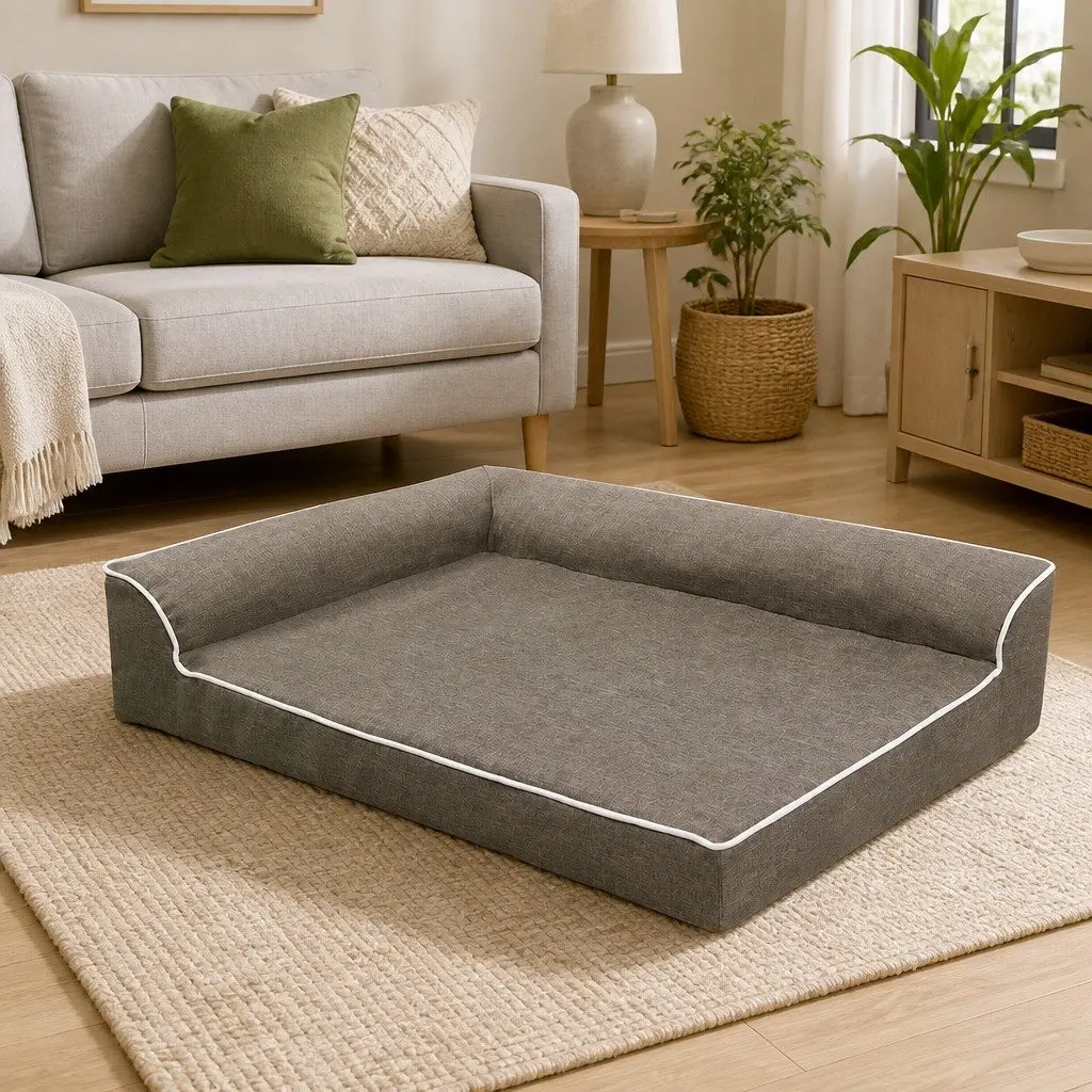 Orthopedic Dog Bed L-Shaped Memory Foam Large Coffee