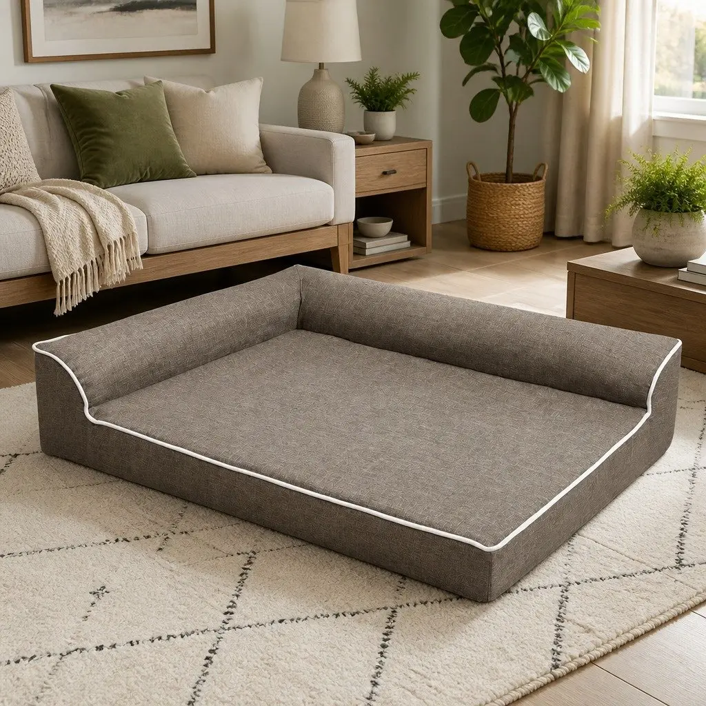 Orthopedic Dog Bed L-Shaped Bolster XL Memory Foam Comfort Support
