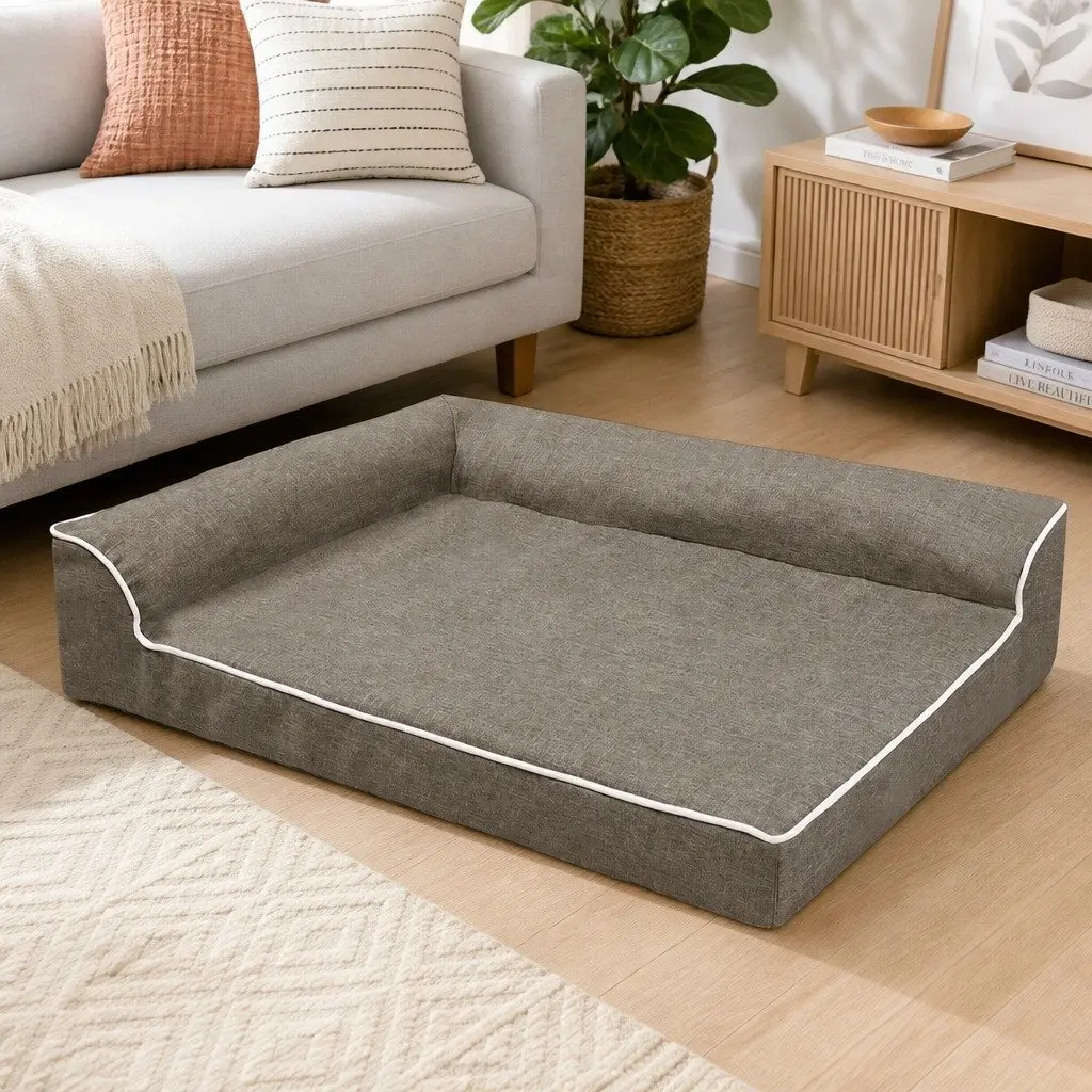 Orthopedic Dog Bed L-Shaped Bolster XL Memory Foam Comfort Support