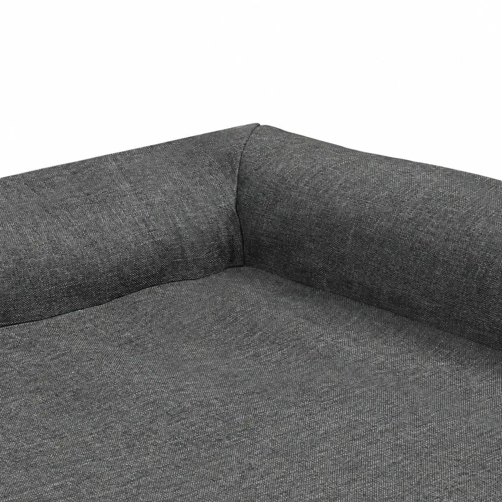 Orthopedic Dog Bed Grey Memory Foam L-Shaped Bolster Medium Size