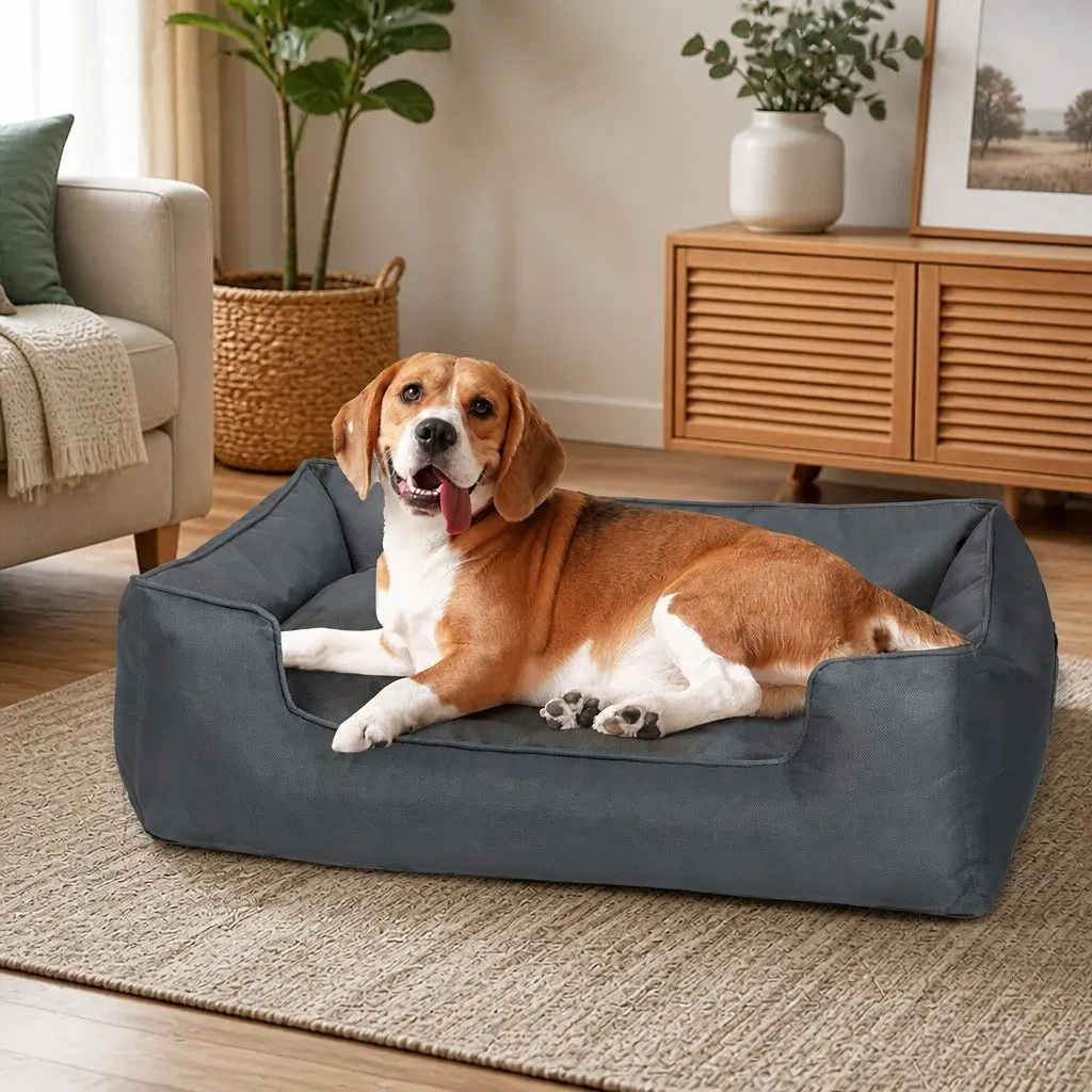 Waterproof Pet Dog Calming Bed Oxford Cloth Portable Sleeping Mat 90cm x 75cm x 24cm