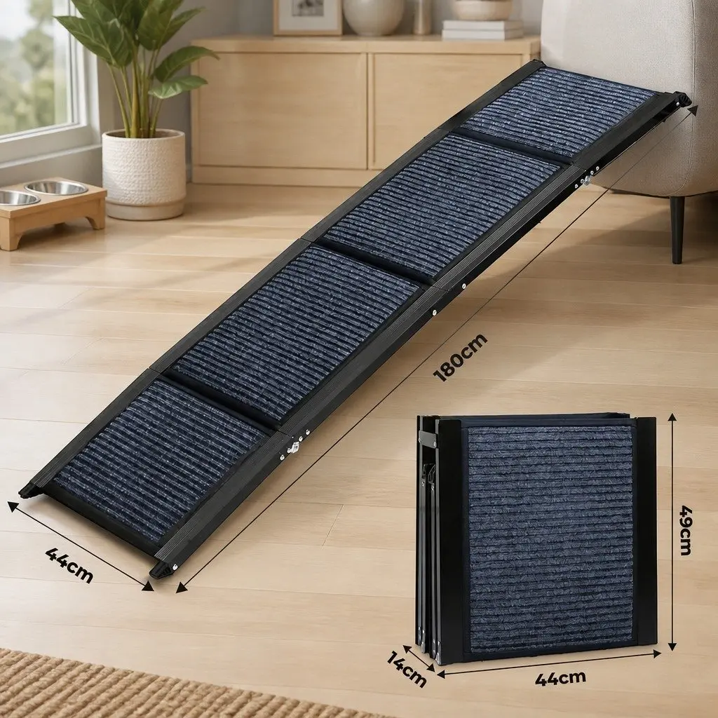 Extra Long Dog Ramp 180cm Foldable Pet Ramp Anti Slip Large Breed 100kg Portable
