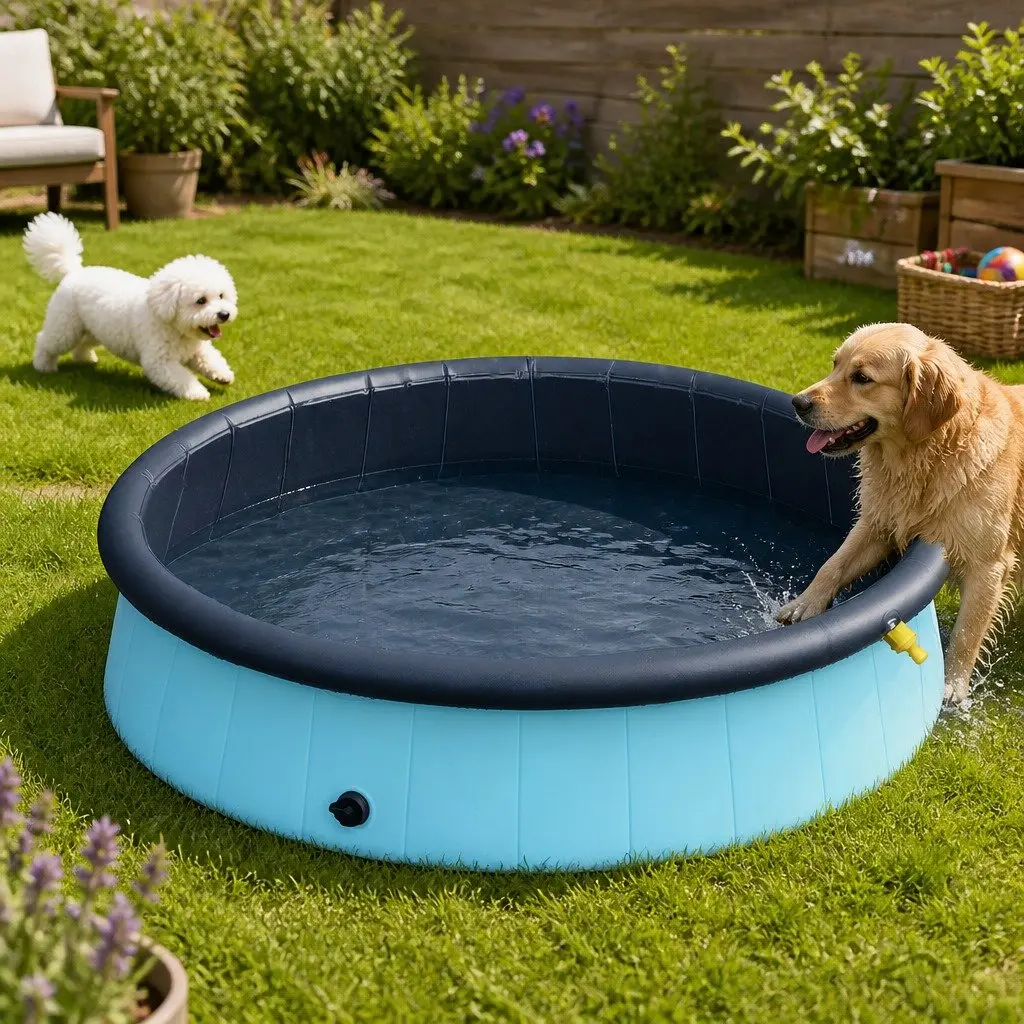 Folding Dog Swimming Pool Portable Sprinkler 120cm x 30cm