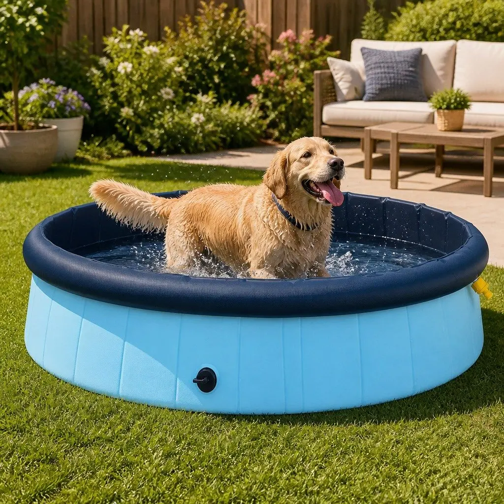 Folding Dog Swimming Pool Portable Sprinkler 120cm x 30cm