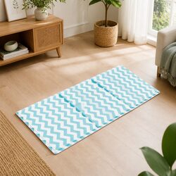 Pet Cooling Mat L Blue Textured Foldable Portable Pressure-Resistant Foam Dog