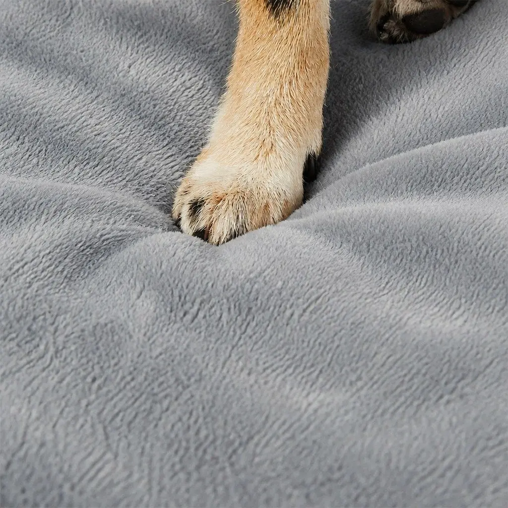Orthopedic Dog Bed Medium Memory Foam Pet Mattress L-Shaped Bolster Grey