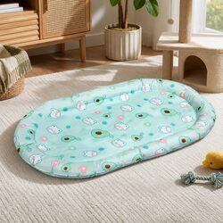 Pet Cooling Mat XL Green Rapid Cooling Gel Pad Waterproof Durable Support Pillow