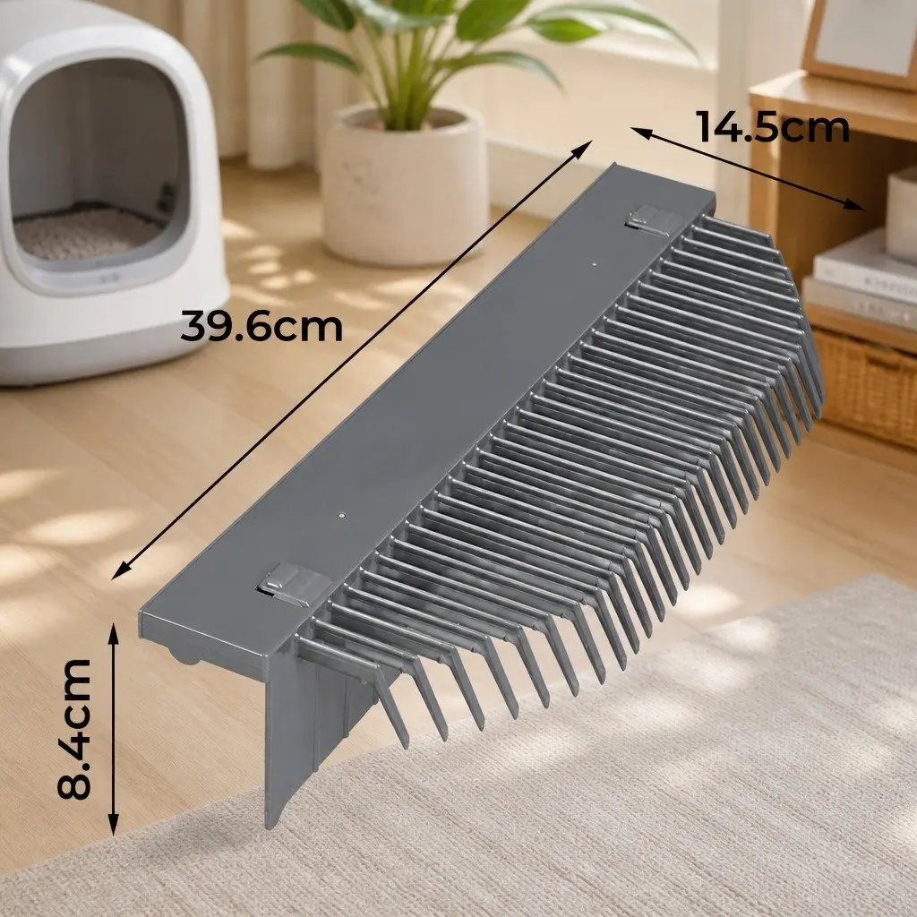 Automatic Litter Box Replaceable Rake Self Cleaning Grey 39.6cm x 14.5cm x 8.4cm