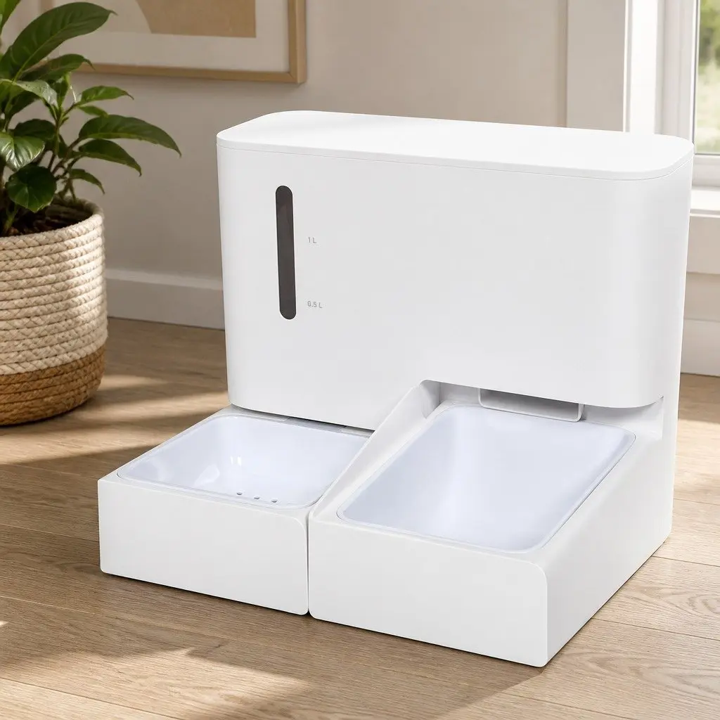 Automatic Pet Feeder Water Dispenser 2-in-1 Cat Dog WiFi App Control Dual Power
