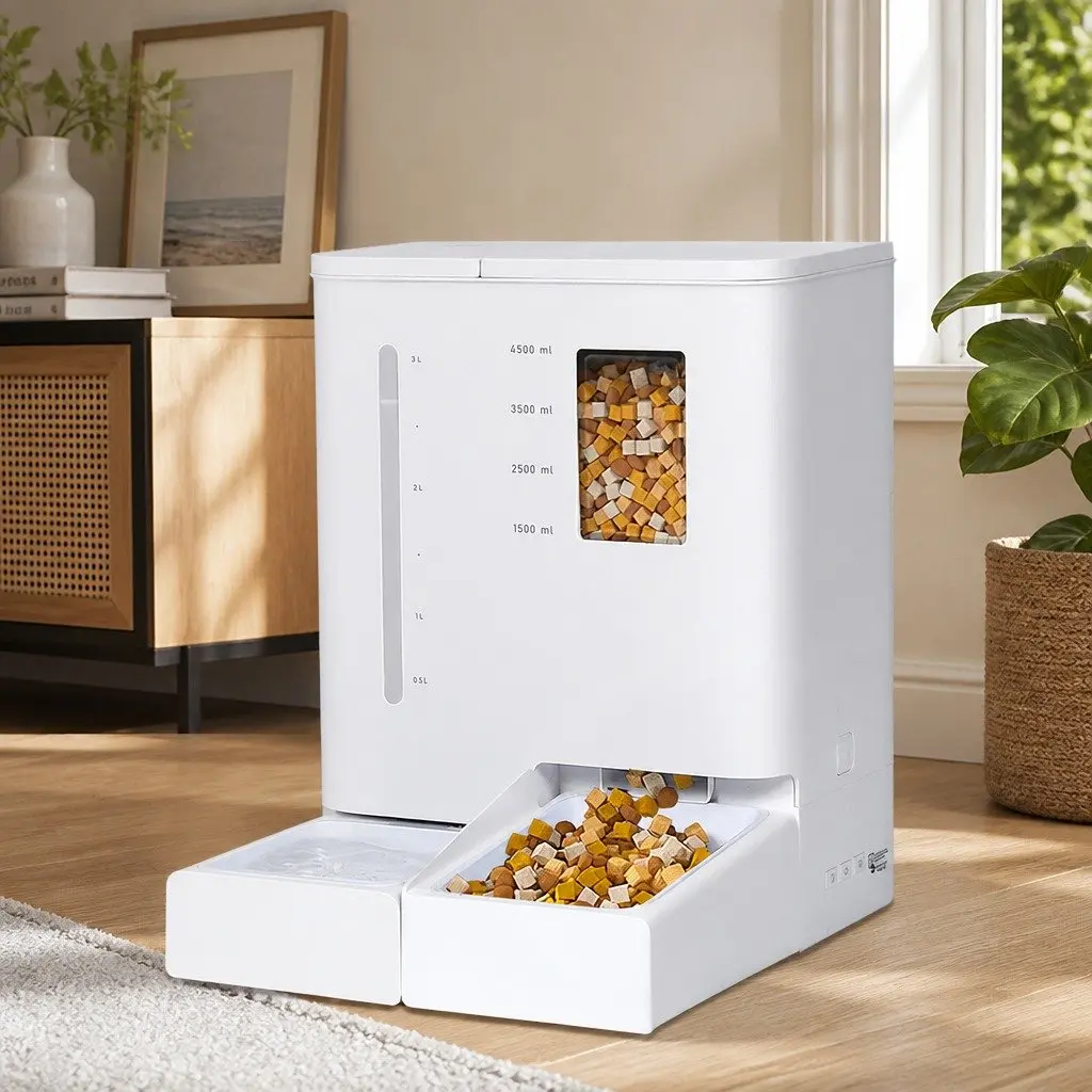 Automatic Pet Feeder Water Dispenser 2-in-1 Cat Dog WiFi App Control Dual Power