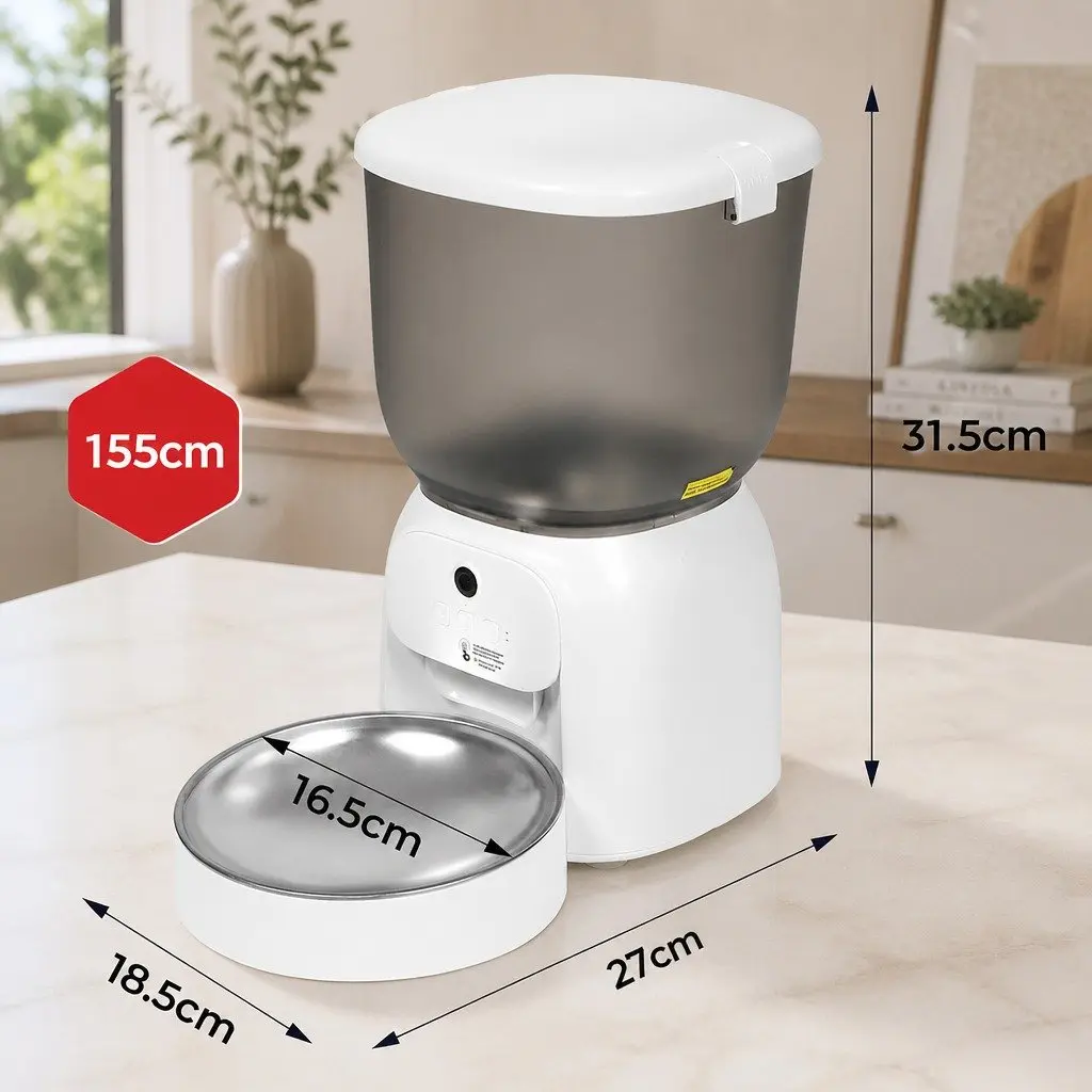 Automatic Smart Pet Feeder WiFi App Control 4L with Camera Video for Dogs and Cats