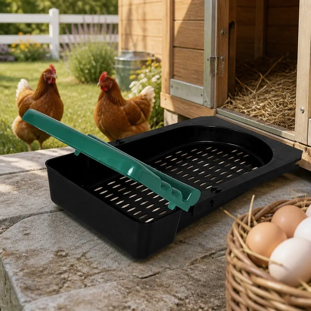 Chicken Egg Nesting Box 3-Hole Roll Away Galvanized Steel 80cm L x 52cm W x 78.5cm H