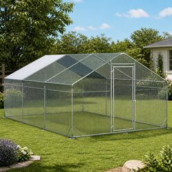 Large Metal Walk-in Chicken Coop Cage 600x300x194cm Poultry Enclosure Run House