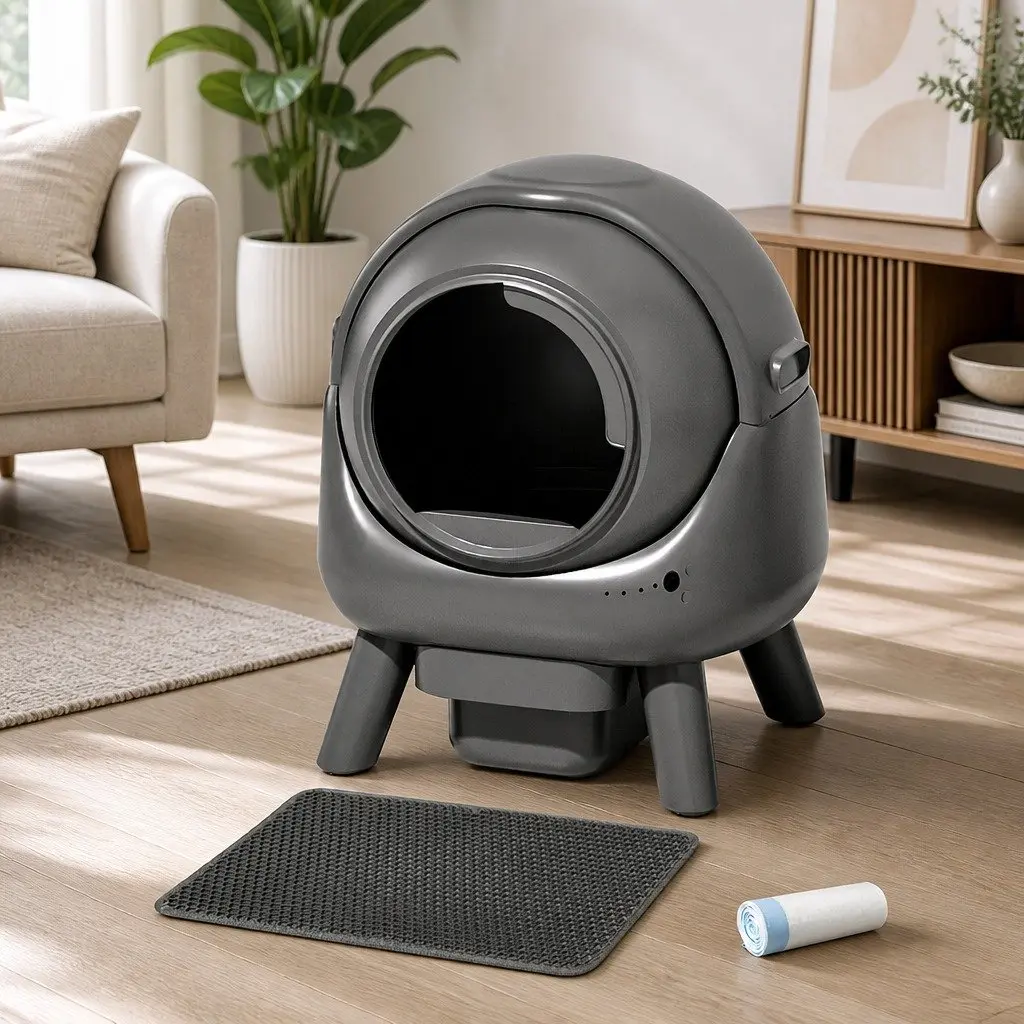 Self Cleaning Cat Litter Box Smart APP Control Rolling Automatic Sifting 25cm Entrance