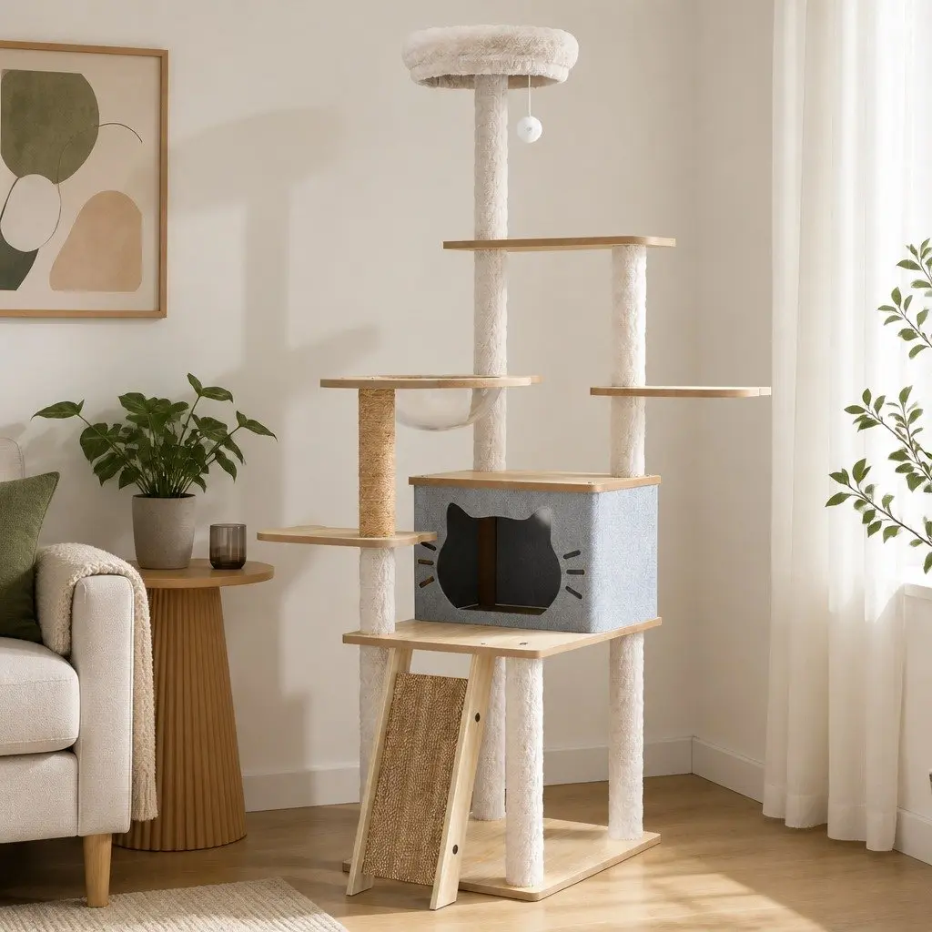 Cat Tree Tower Multi-Level 160cm Large Condo House Scratching Post Climbing