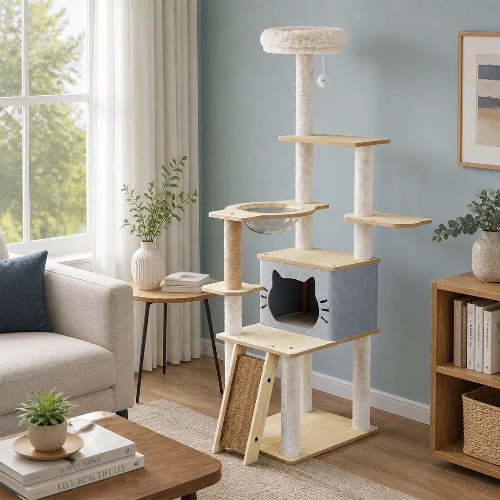Cat Tree Tower Multi-Level 160cm Large Condo House Scratching Post Climbing