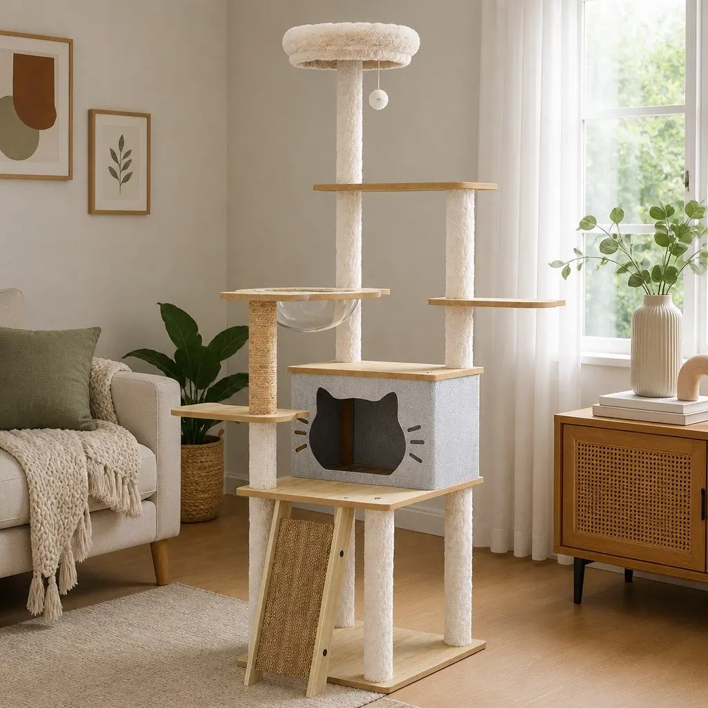 Cat Tree Tower Multi-Level 160cm Large Condo House Scratching Post Climbing