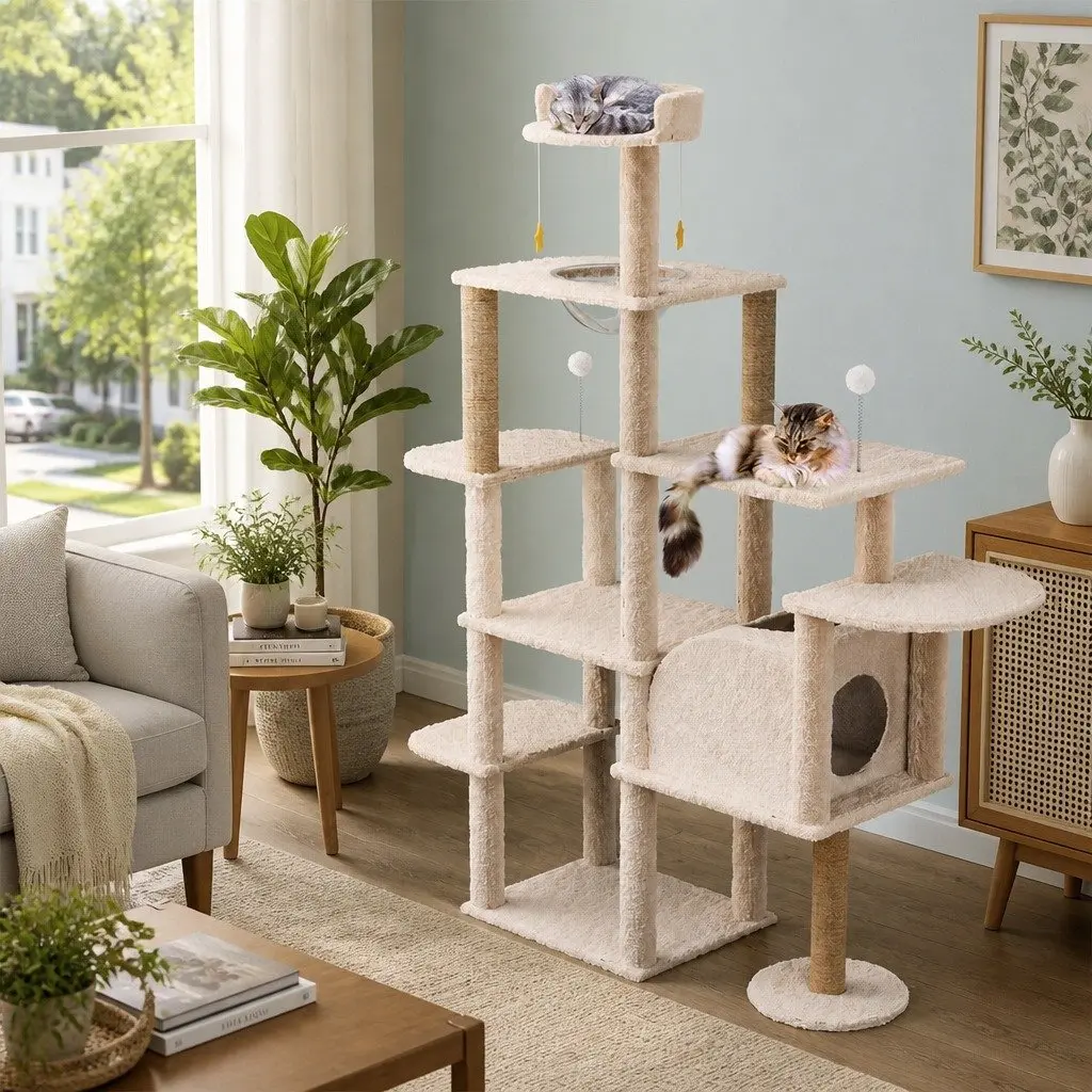 Cat Tree Tower Multi-Level Climbing Platform 172cm