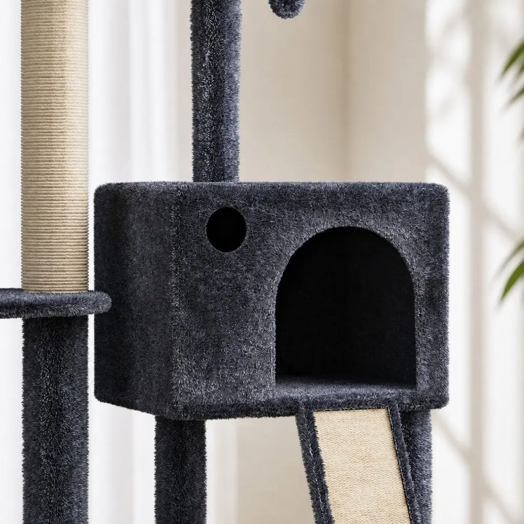 Cat Tree Multi-Level Floor to Ceiling Climber with Hammock and Condo 40cm x 24cm x 230275cm