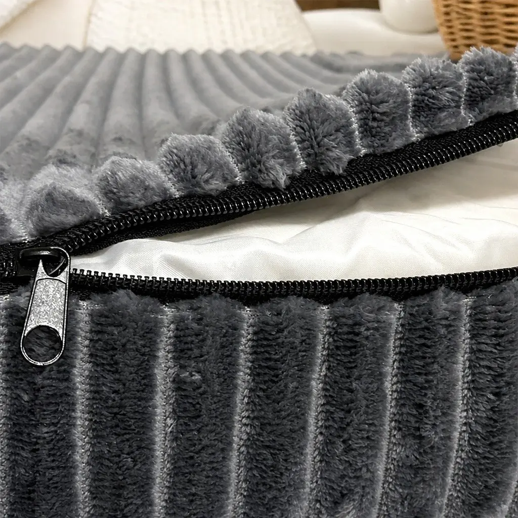 Orthopedic Dog Bed XL Grey Corduroy Removable Washable Cover Waterproof Pet