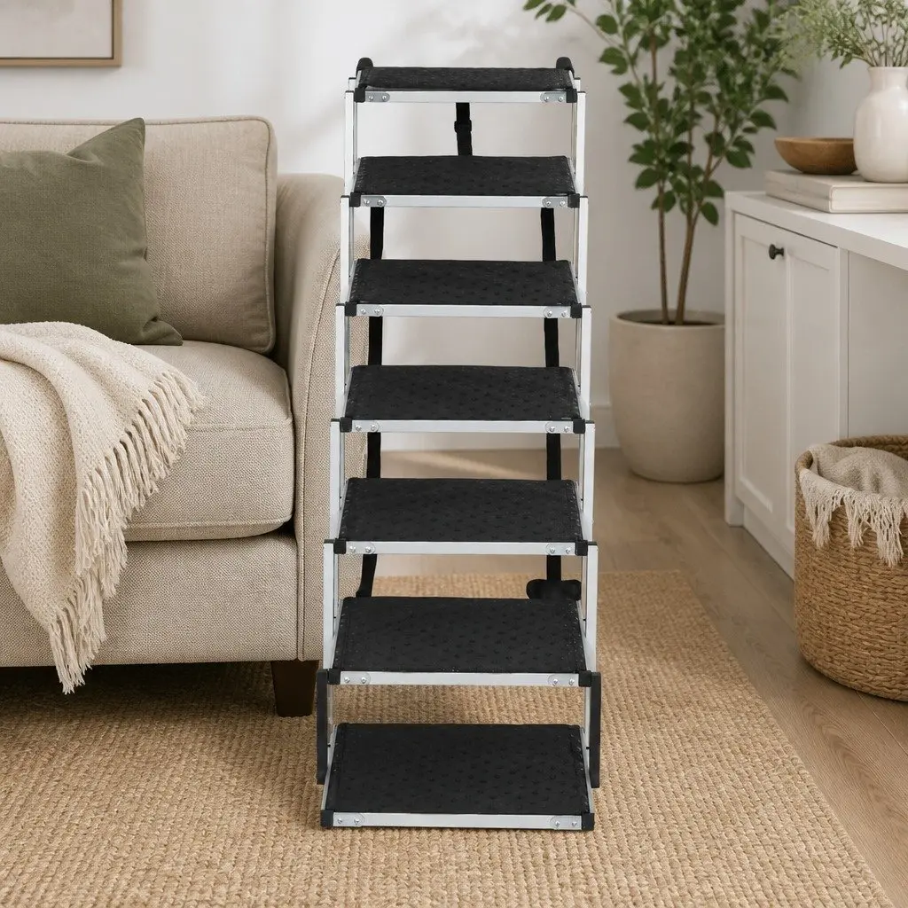 Pet Ramp Foldable Dog Stairs Car SUV Travel Step Adjustable Height Indoor