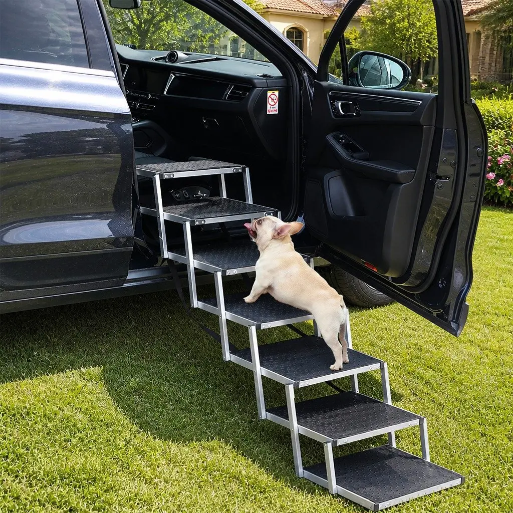 Pet Ramp Foldable Dog Stairs Car SUV Travel Step Adjustable Height Indoor