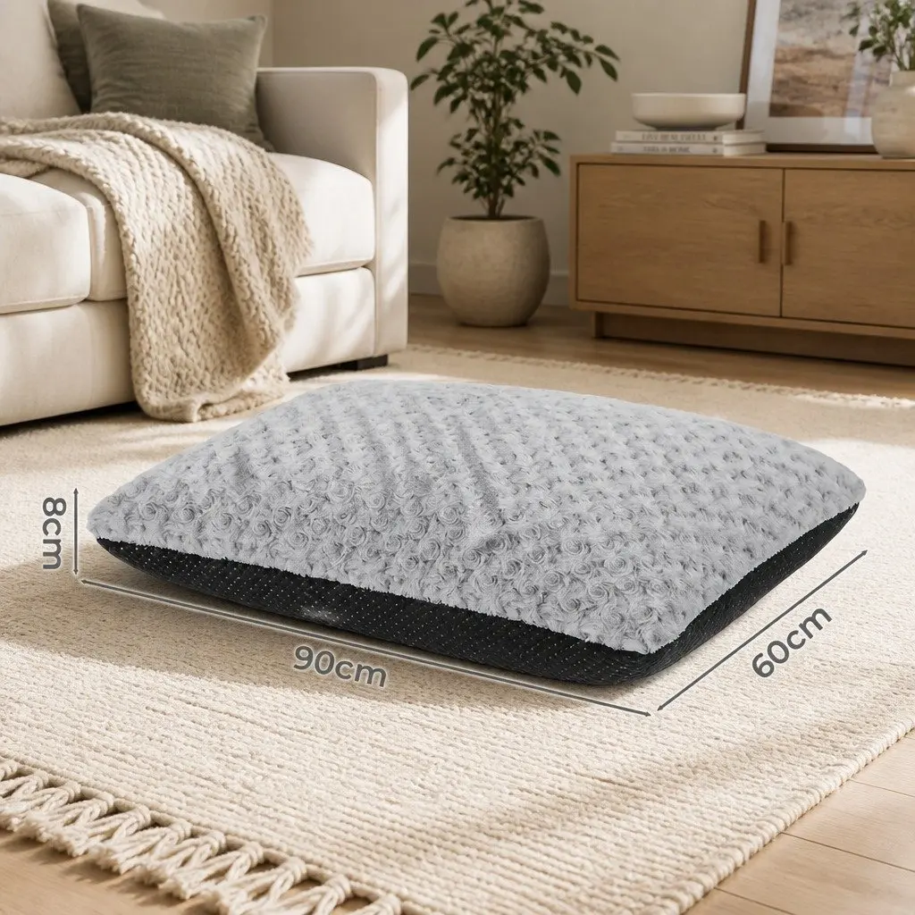 Dog Bed Soft Plush Mattress Joint Support 90cm x 60cm Washable