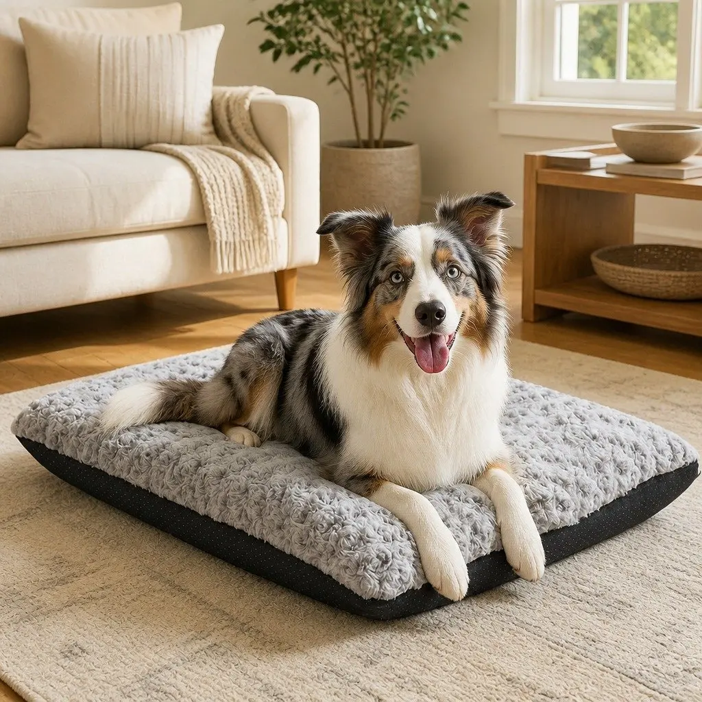 Dog Bed Soft Plush Mattress Joint Support 90cm x 60cm Washable
