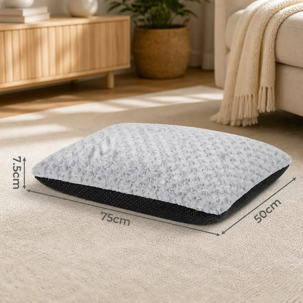 Dog Bed Soft Plush Waterproof Non-slip Base Removable Cover 75cm x 50cm x 7.5cm