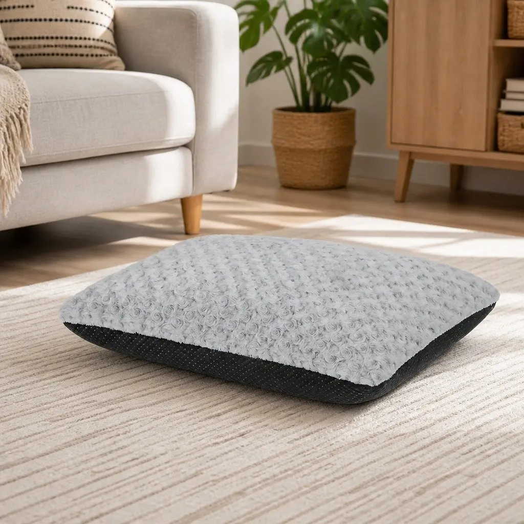 Dog Bed Soft Plush Waterproof Non-slip Base Removable Cover 75cm x 50cm x 7.5cm