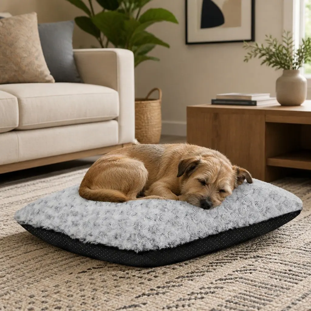 Dog Bed Soft Plush Mattress Pet Mat Joint Support Machine Washable 60cm 45cm