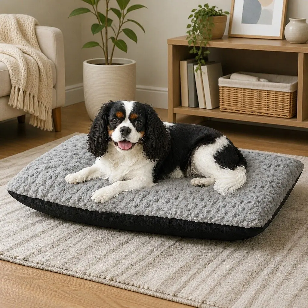 Dog Bed Soft Plush Mattress Pet Mat Joint Support Machine Washable 60cm 45cm