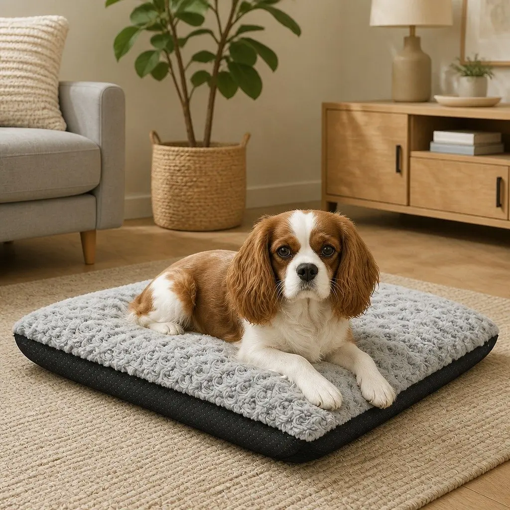 Dog Bed Soft Plush Mattress Pet Mat Joint Support Machine Washable 60cm 45cm