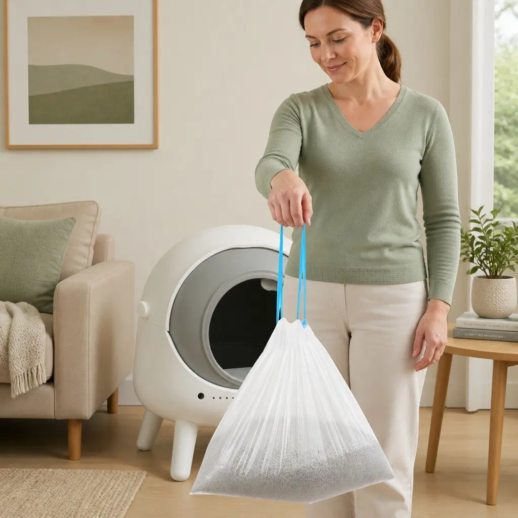 Waste Bag Disposable Pet Litter Box Garbage Bags Easy Tear Off 6 Rolls