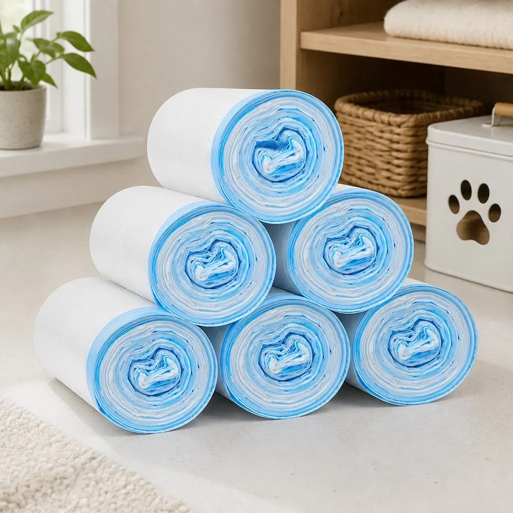 Waste Bag Disposable Pet Litter Box Garbage Bags Easy Tear Off 6 Rolls