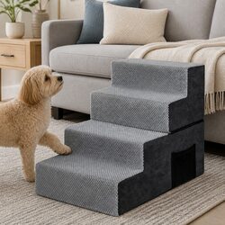 Friendly 4 Step Pet Stairs for Your Pet's Comfort