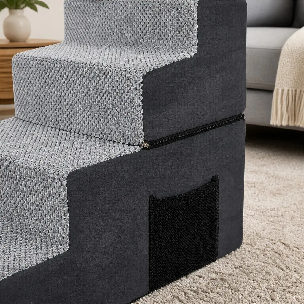 Pet Stairs High Density Foam Non-Slip Portable Washable Cover 60cm L x 40cm W x 46cm H