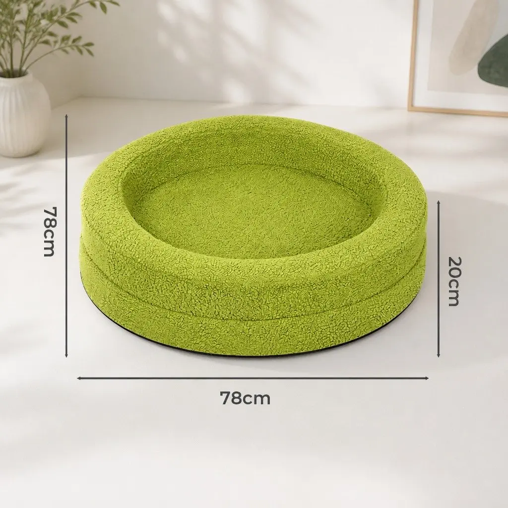 Orthopedic Memory Foam Dog Bed Calming Pet Sofa 78cm Waterproof Sherpa Fleece Bolster