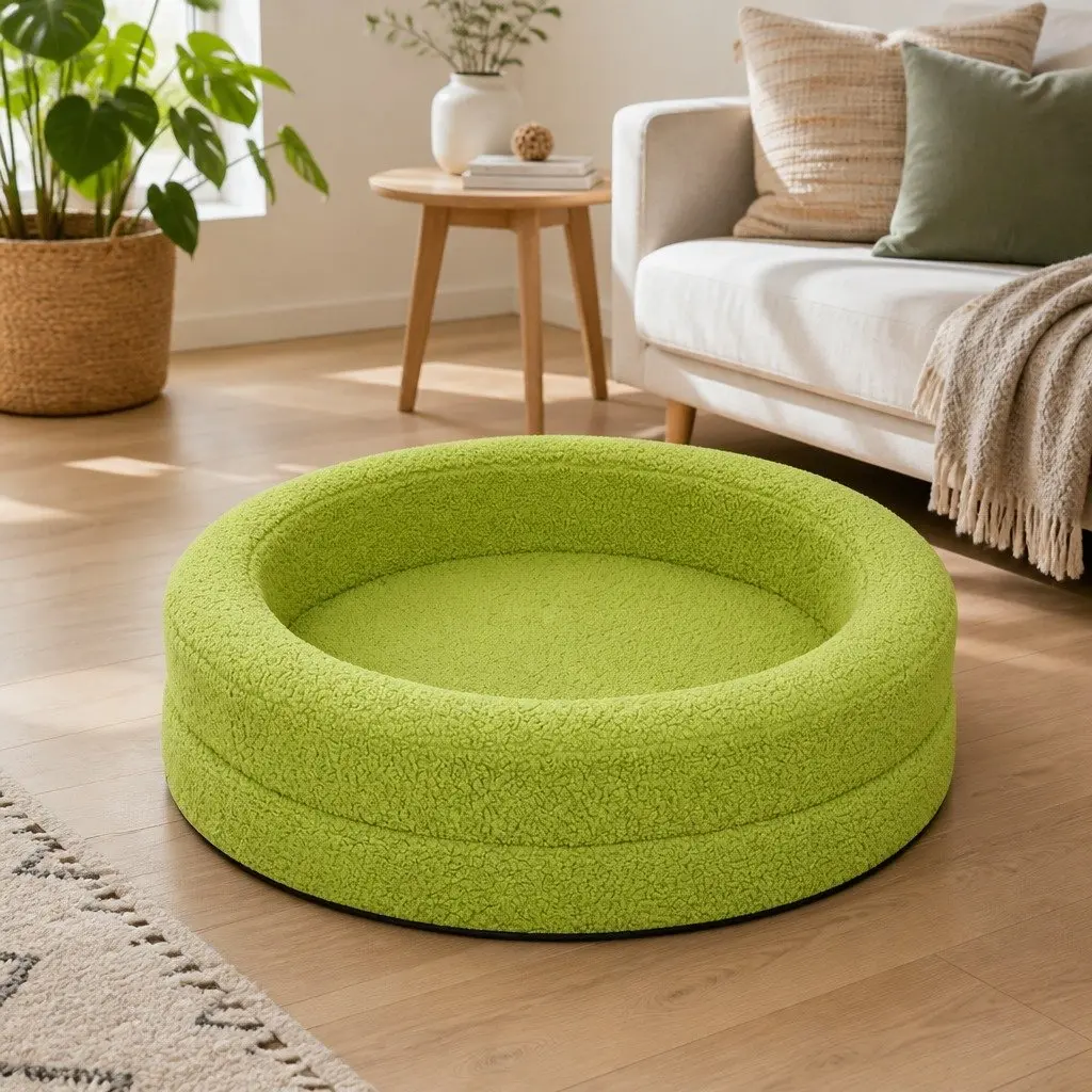 Orthopedic Memory Foam Dog Bed Waterproof Sherpa Medium Bolstered Nest