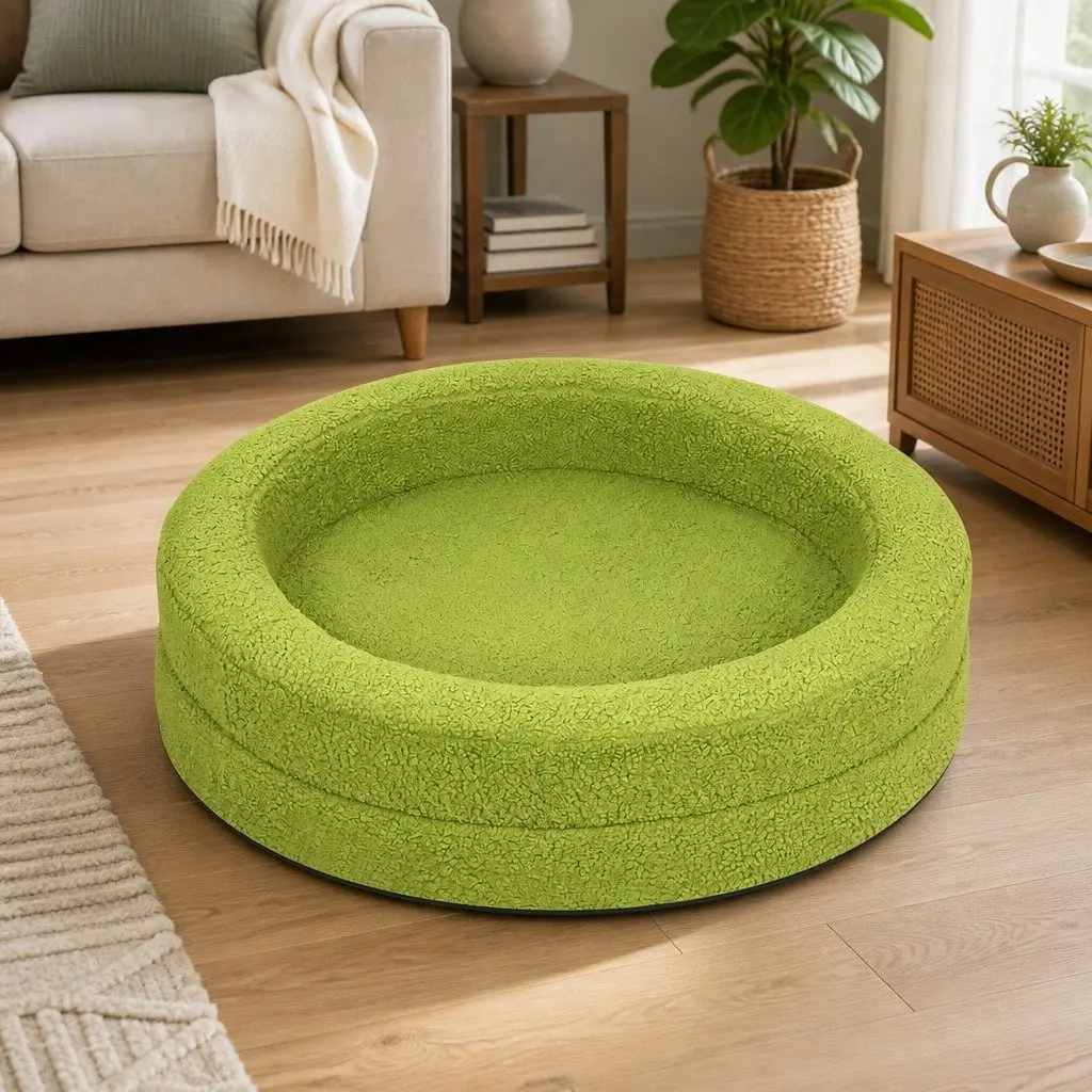 Orthopedic Memory Foam Dog Bed Waterproof Sherpa Medium Bolstered Nest