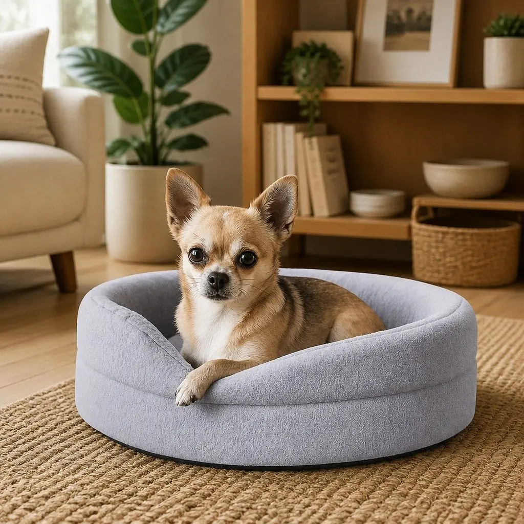 Orthopedic Memory Foam Dog Bed with Sherpa Fleece Cover Waterproof Calming Pet