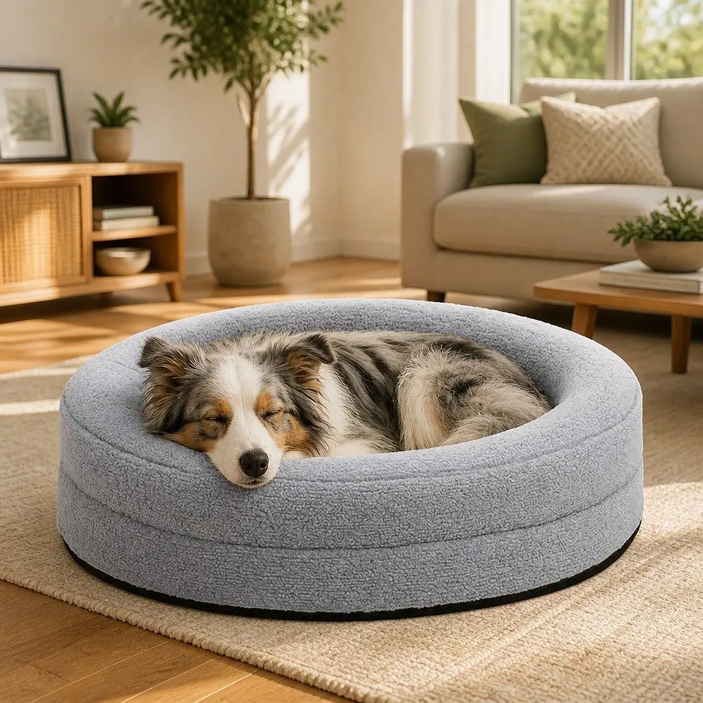 Orthopedic Memory Foam Dog Bed Calming Pet Sofa Waterproof Sherpa Fleece XL