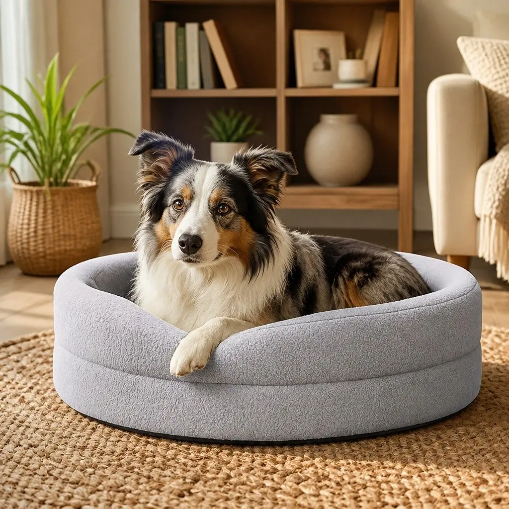 Orthopedic Memory Foam Dog Bed Calming Pet Sofa Waterproof Sherpa Fleece XL