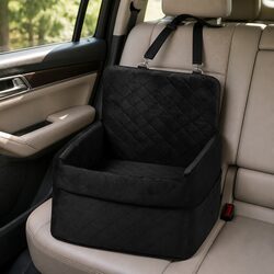Pet Car Seat Booster Bed Travel Portable Safety Straps Small Medium Dogs Up to