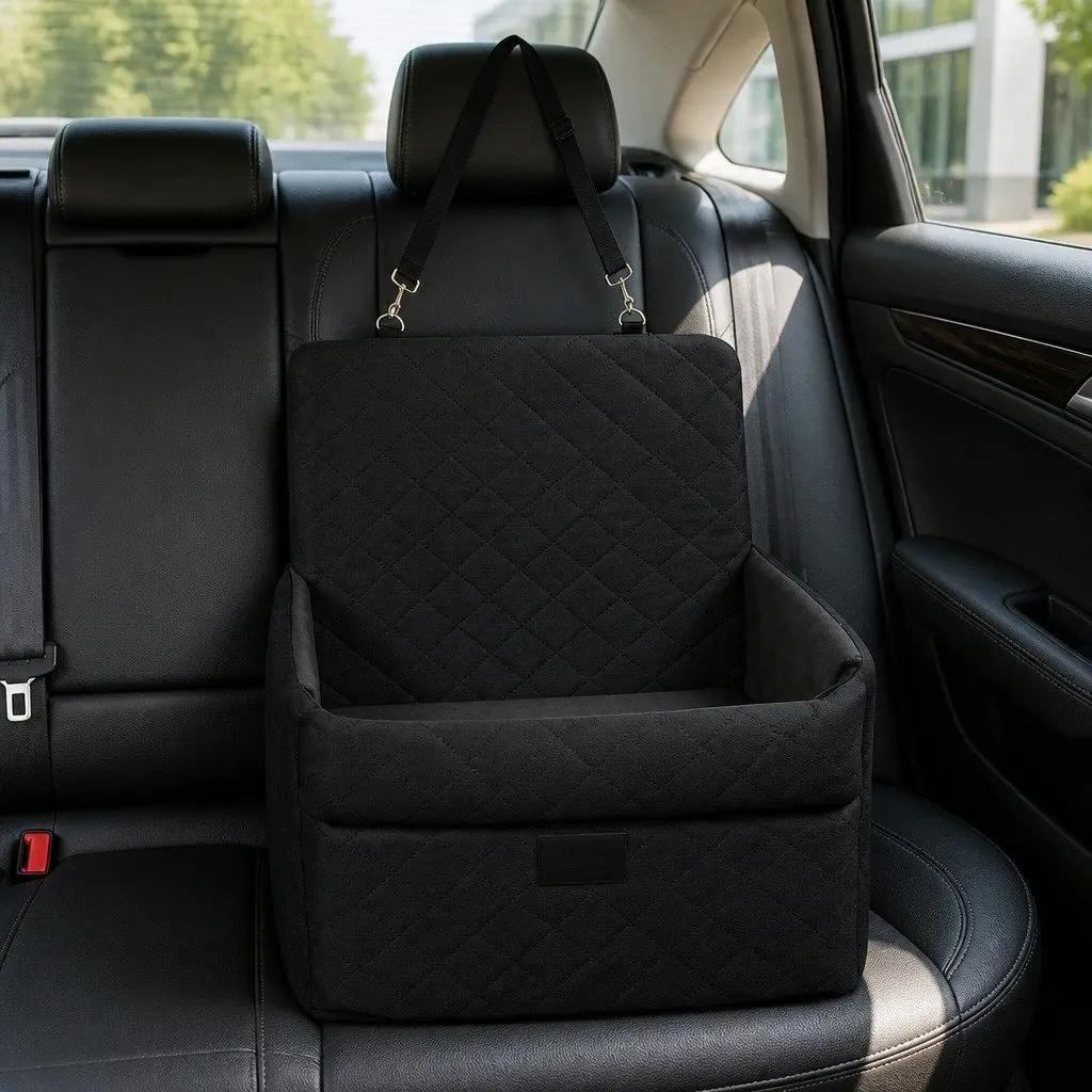 Pet Car Seat Booster Bed Elevated Portable for Small Medium Dogs