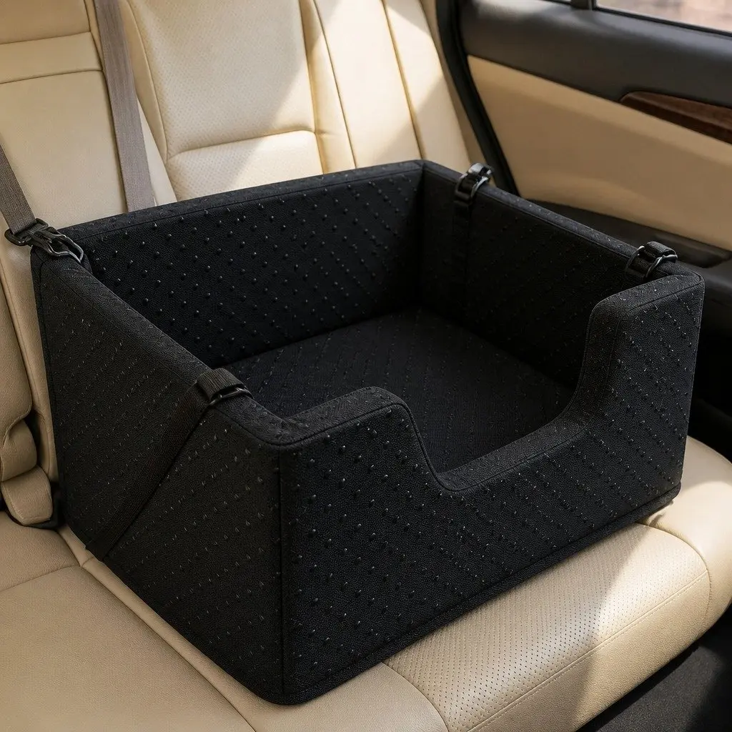 Pet Car Seat Booster Bed Elevated Portable for Small Medium Dogs