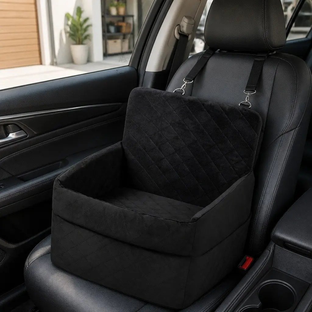 Pet Car Seat Booster Bed Elevated Portable for Small Medium Dogs