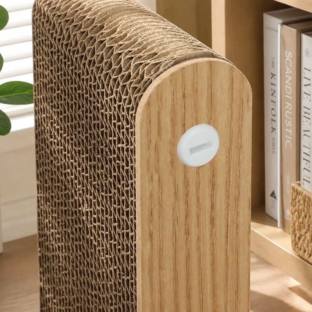 Large Cat L-Shaped Scratching Board Cardboard Furniture Scratcher Rest Play Toy