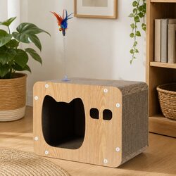 Cat Scratching Board Multi-Angle Cardboard Lounge Play Rest Interactive Spring