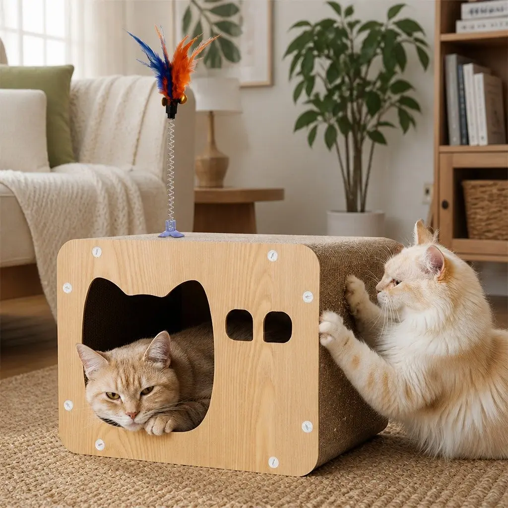Cat Scratching Board Multi-Angle Cardboard Lounge 30cm L x 39cm W x 30cm H